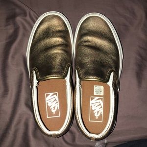 Gold Metallic Vans | Size 6.5 Women , 5.0 in men